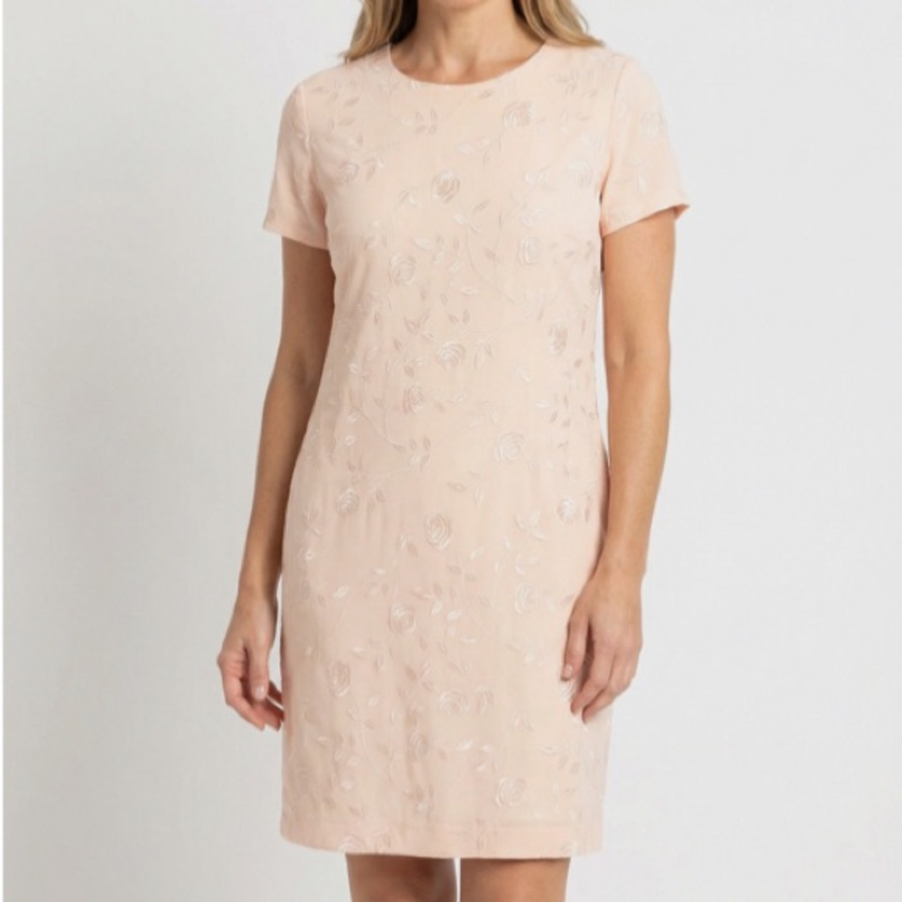 Victoria Holley Pale Pink Floral Embroidered Dress